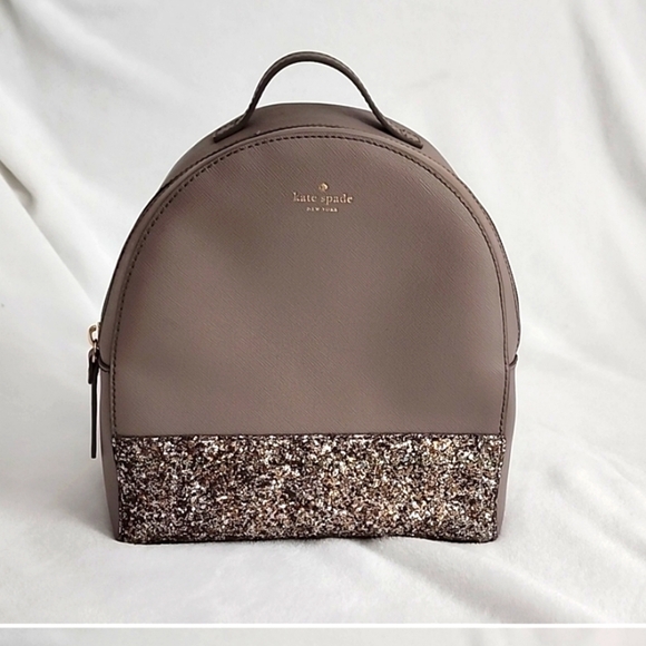 KATE SPADE Dark Beige and 1/4 Glitter Backpack, NWOT - Picture 5 of 16